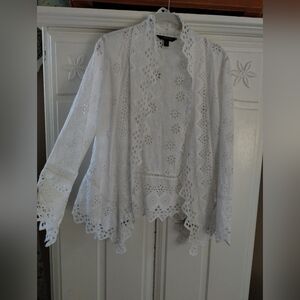 Ralph Lauren White Lace Top Medium